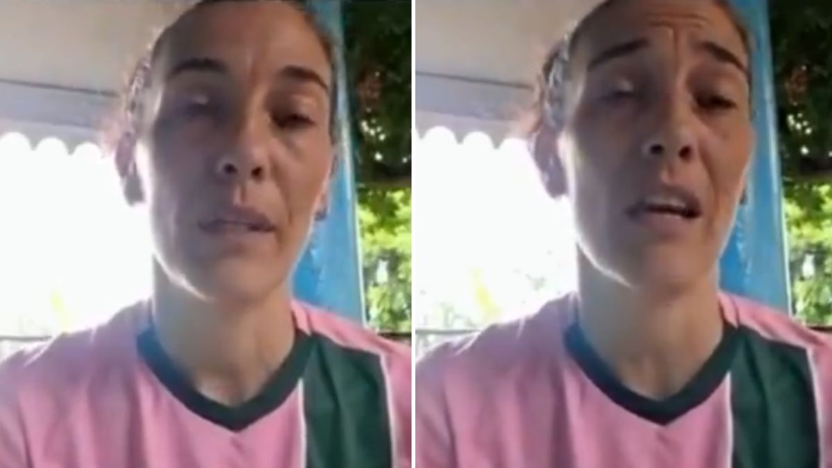 Raquel, okupa, durante la entrevista