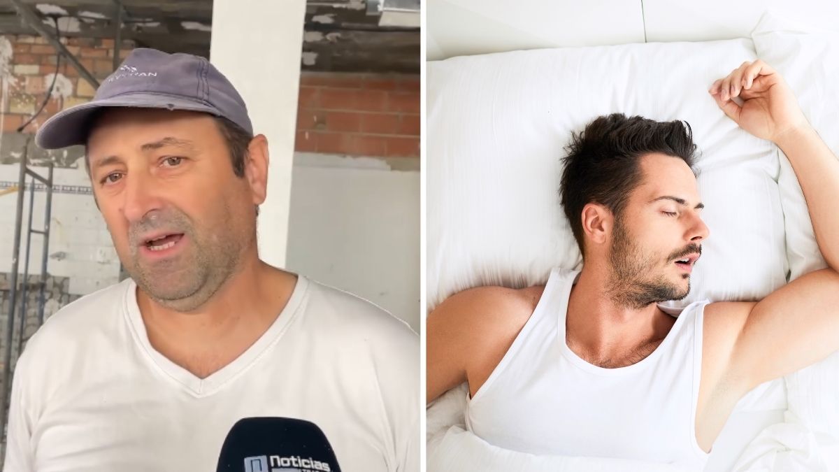 Albañil joven durmiendo