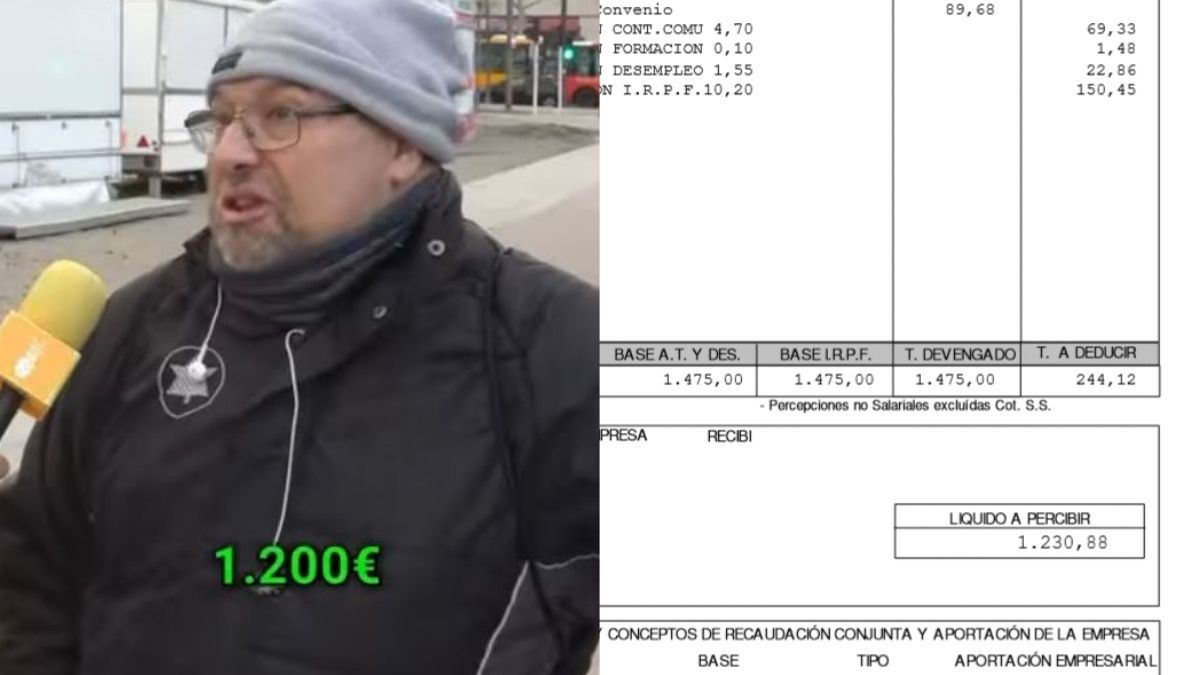 Un camarero entrevistado y una nómina