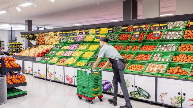 Sección de frutería de Mercadona 
