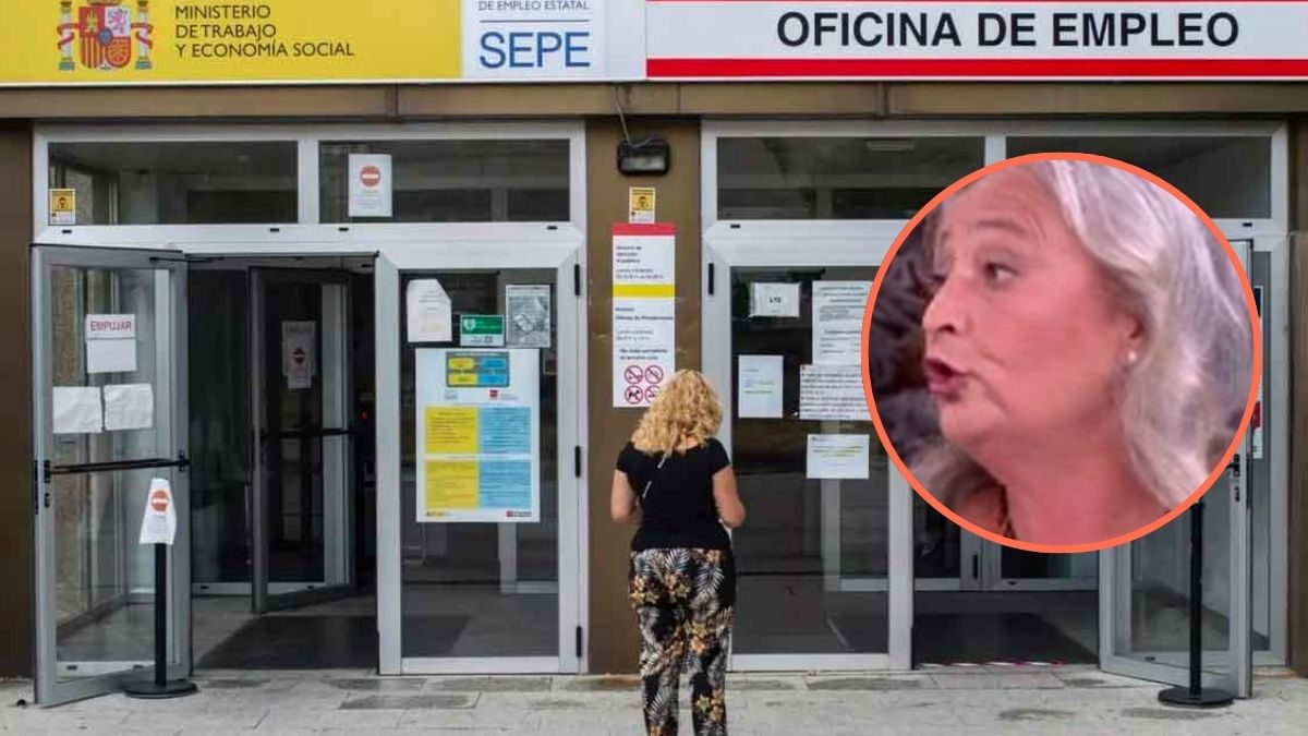 Una oficina del SEPE con una foto de Julia Rivera