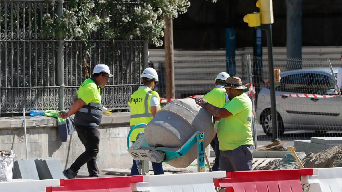 Trabajadores de la construcción en una obra