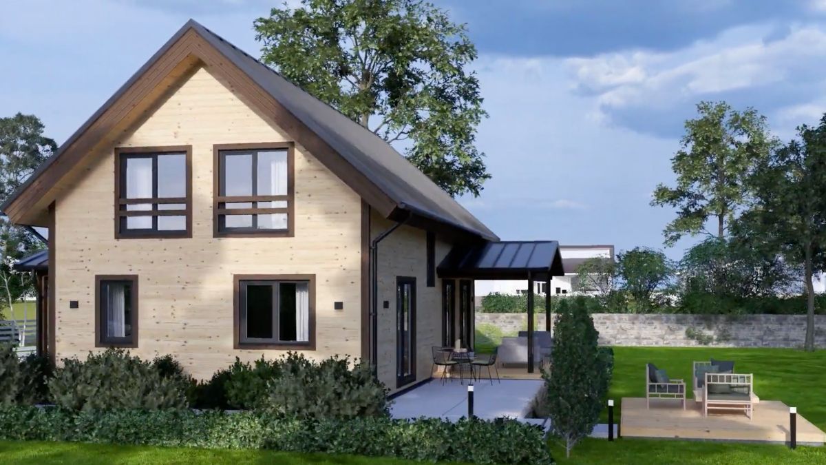 Exterior de la casa prefabricada 'Vera' de Pineca