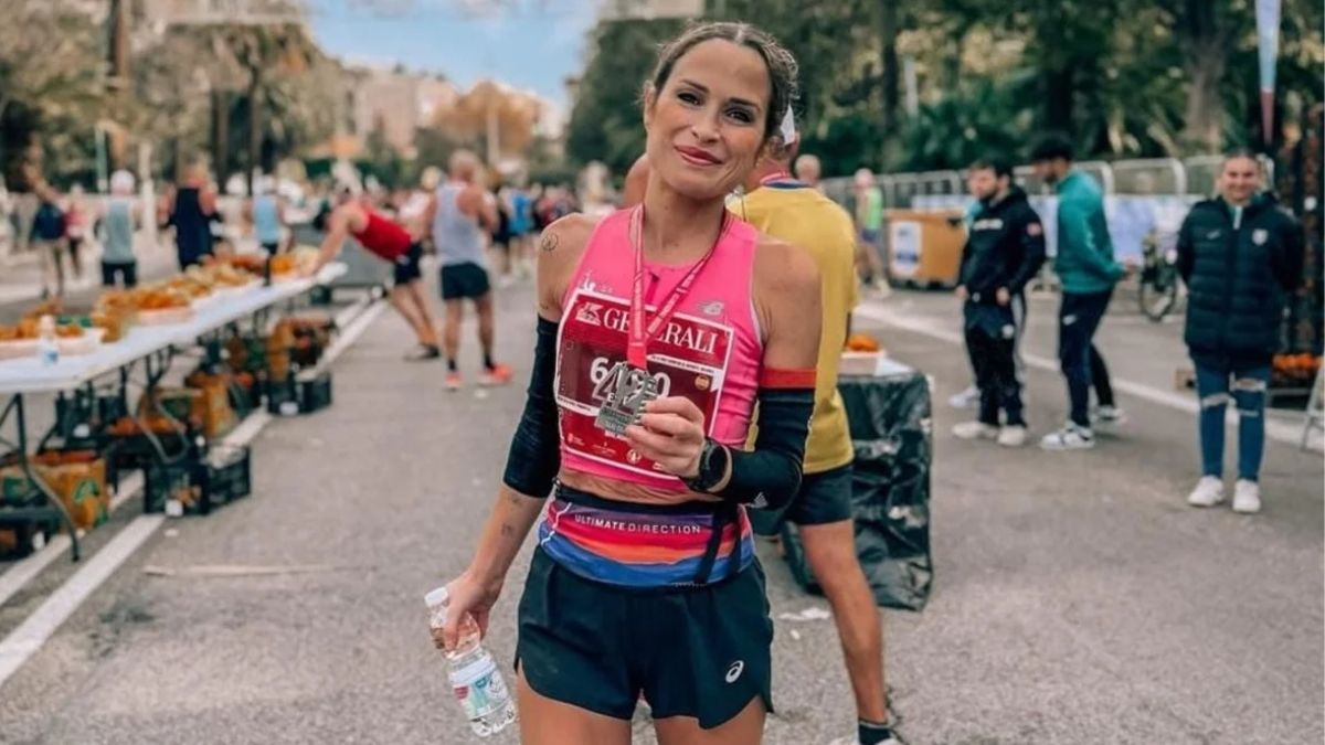 La influencer Verdeliss durante una carrera