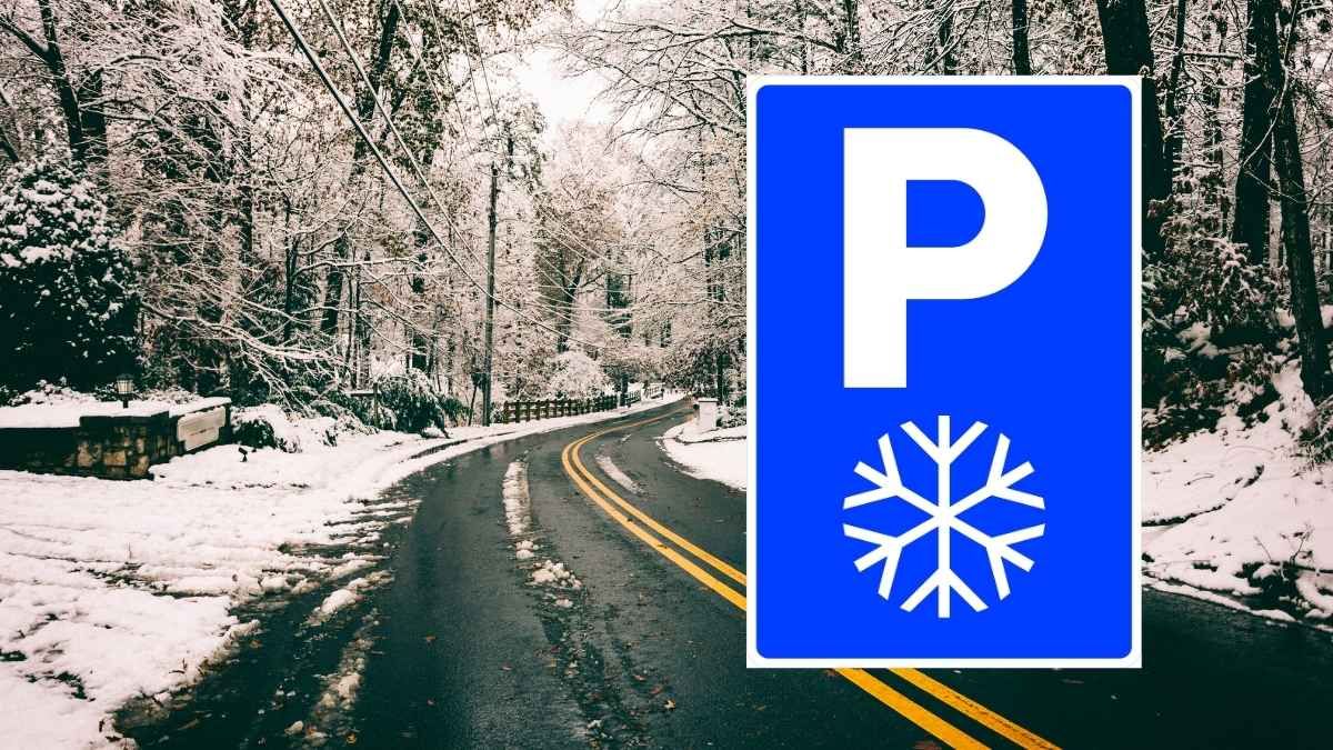 La nueva señal de la DGT sobre una carretera con nieve