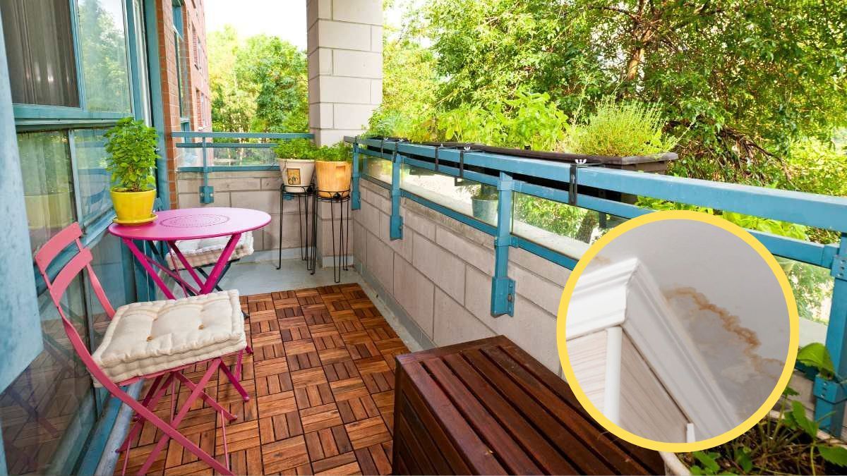 Terraza de una vivienda y filtraciones de agua