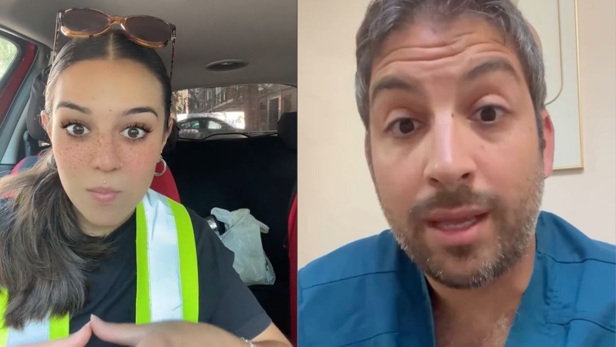 La joven contando su caso junto al enfermero que explica por qué ocurre