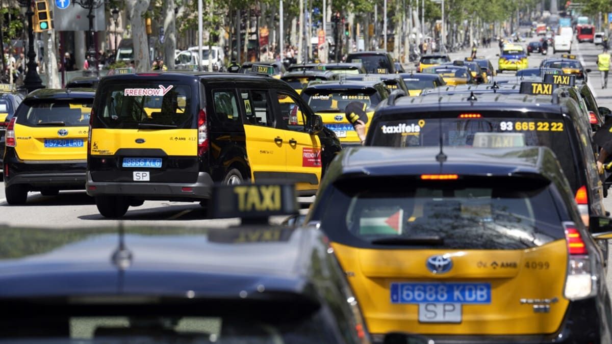 Huelga de taxistas en Barcelona