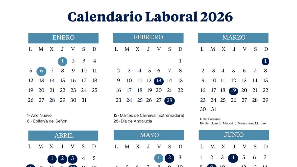 Calendario Laboral 2026