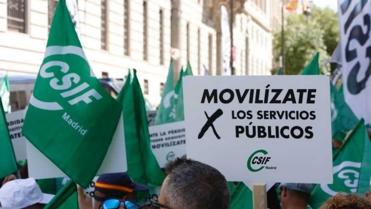 Una manifestación del sindicato CSIF