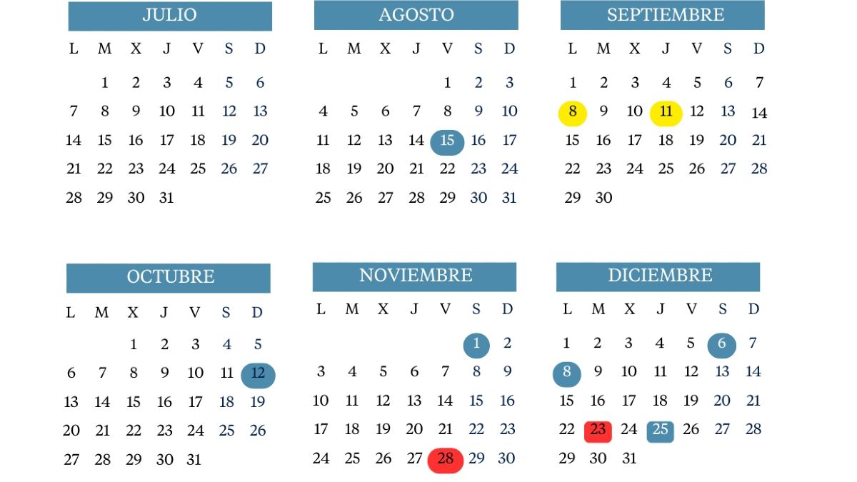 Calendario escolar Murcia