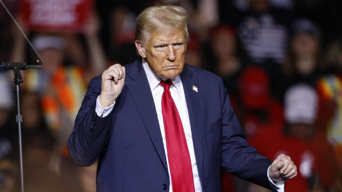 Donald Trump después de un mitin