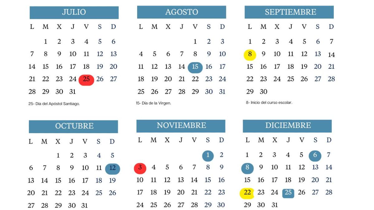 Calendario escolar Galicia