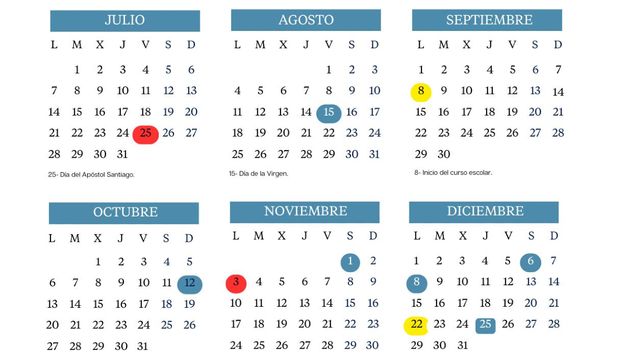 Calendario escolar 2025-2026 de Galicia: todos los festivos y ‘puentes’ en los colegios