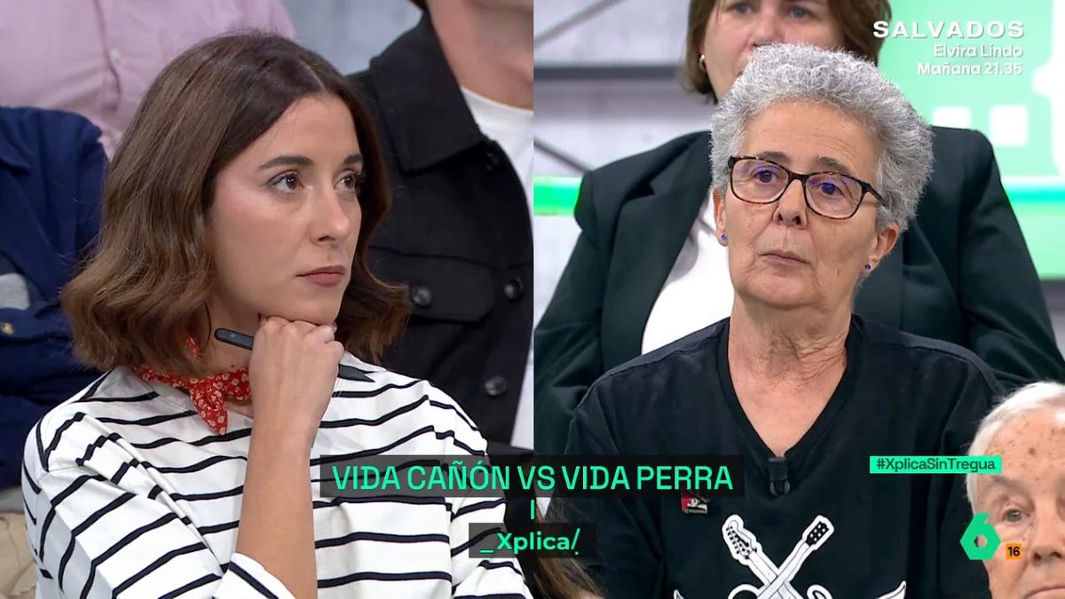 La jubilada frente a la joven en el plató de La Sexta