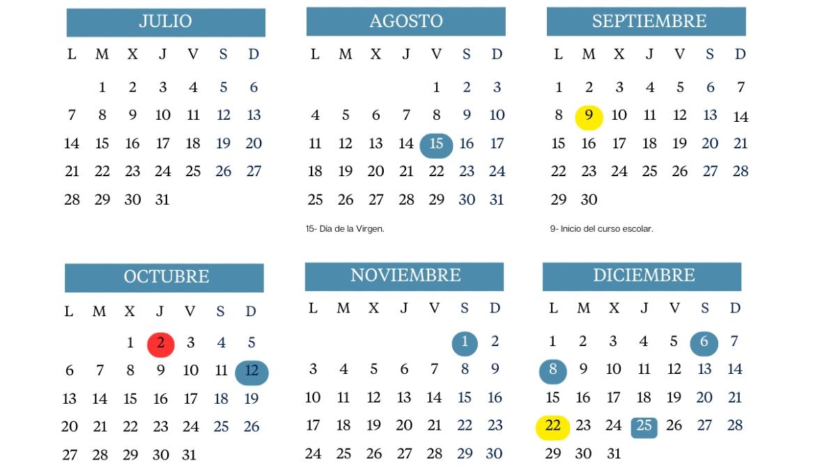 Calendario escolar Melilla