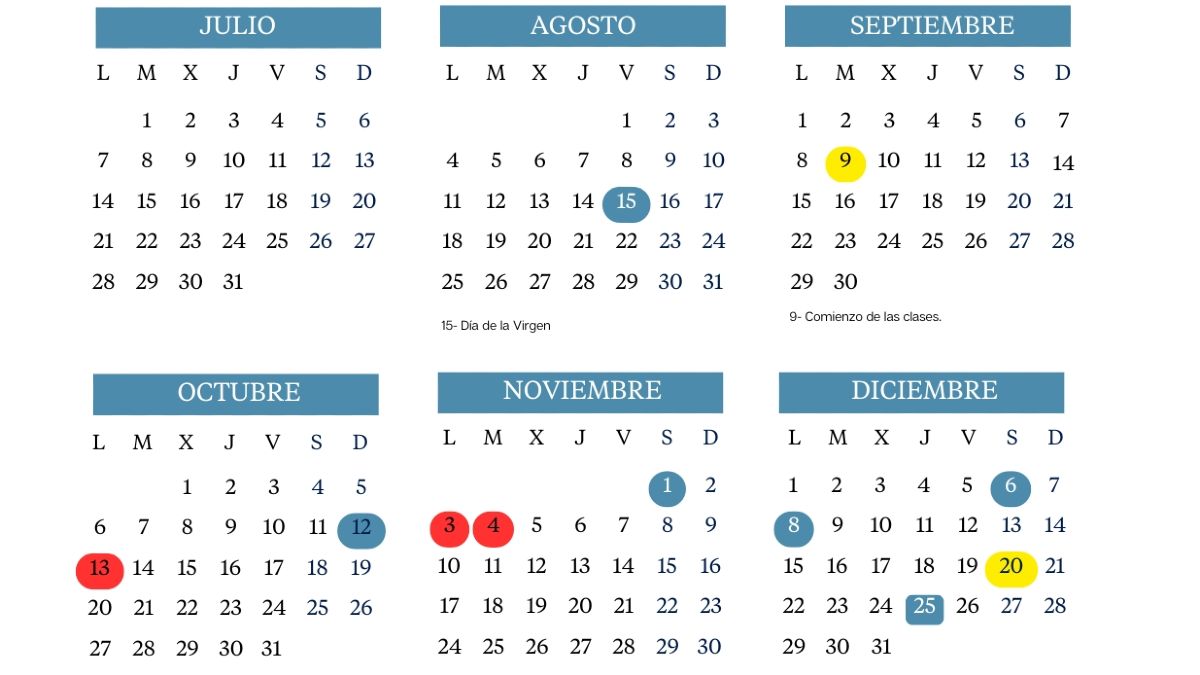 Calendario escolar 2025 2026