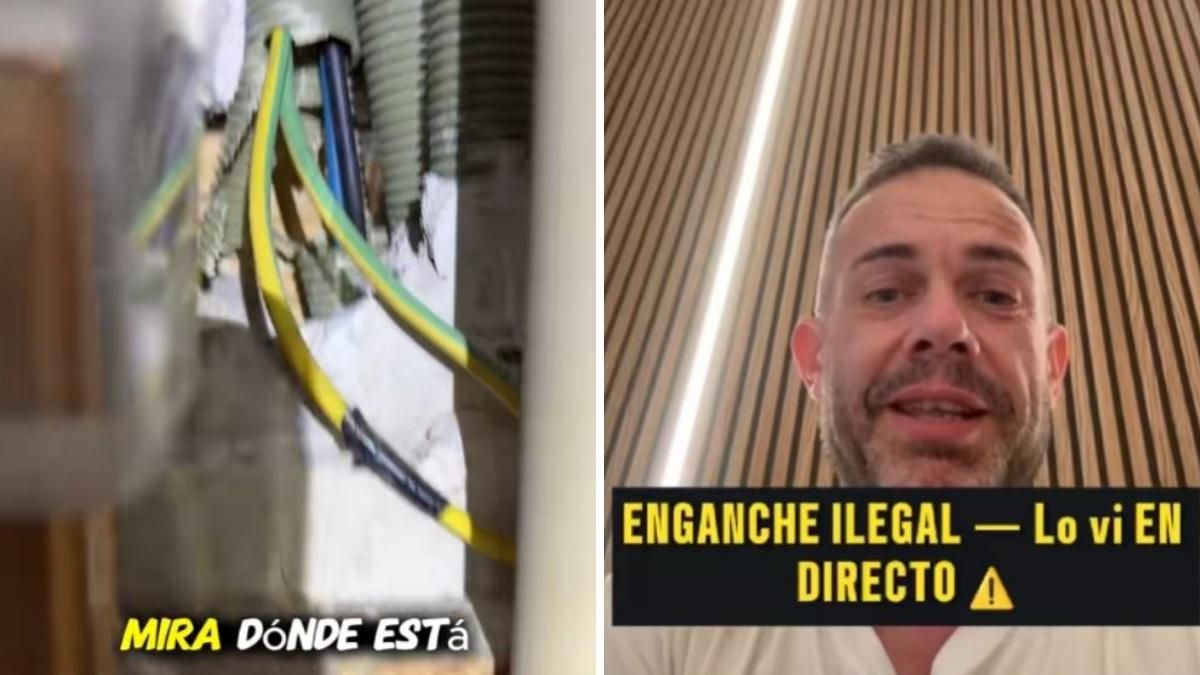 el electricista en el video de tiktok y el enganche ilegal en el contador