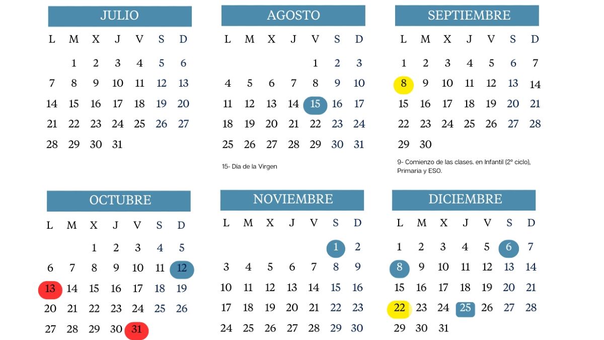 Calendario escolar de Castilla y León