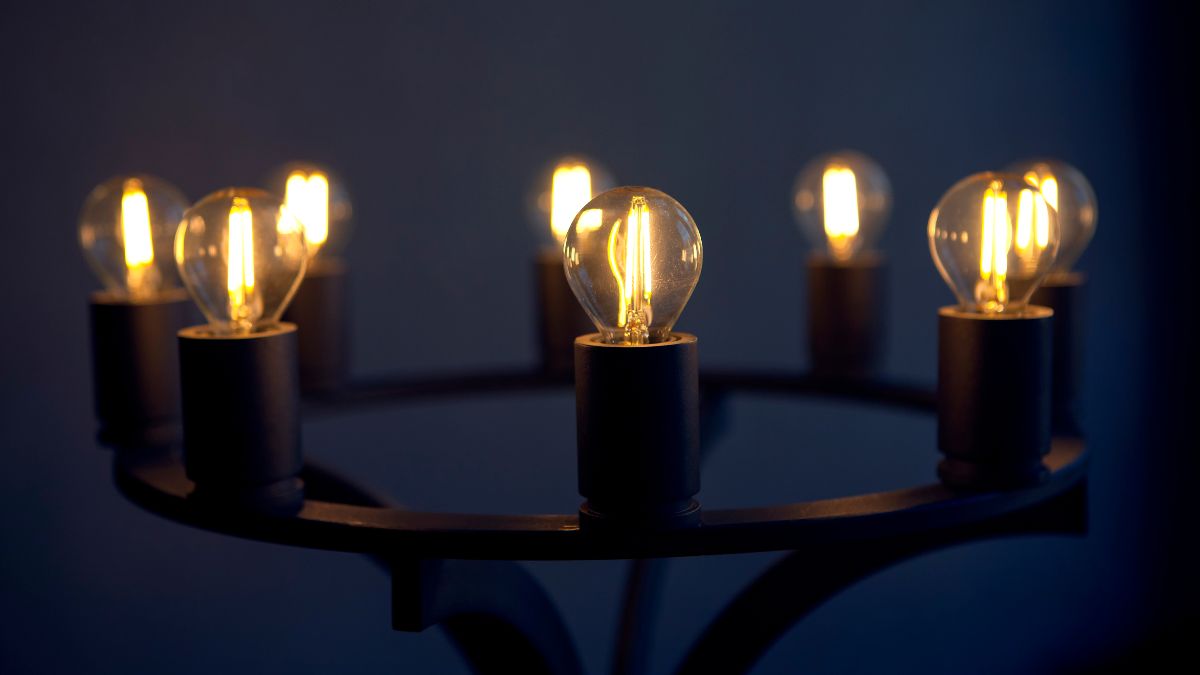 Unas bombillas encendidas en la oscuridad