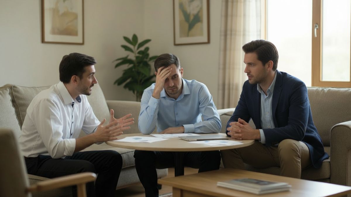 Varios hombre reunidos en torno a una mesa