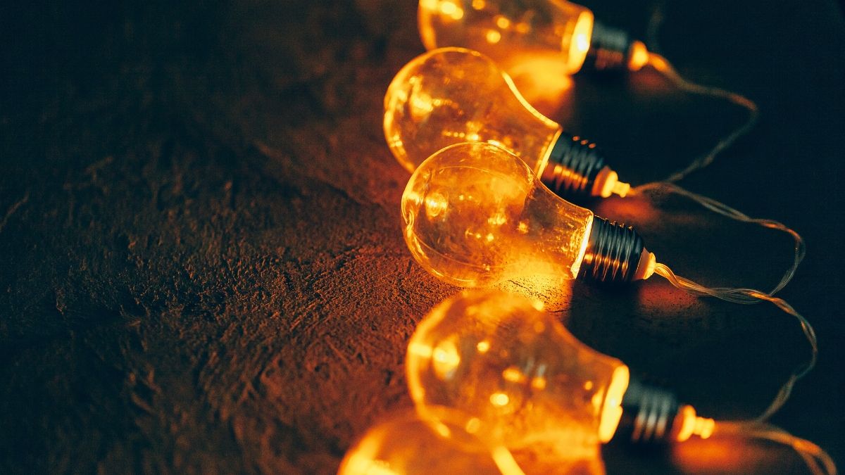 Bombillas encendidas en la oscuridad