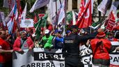 Una protesta de los trabajadores de Hacienda 