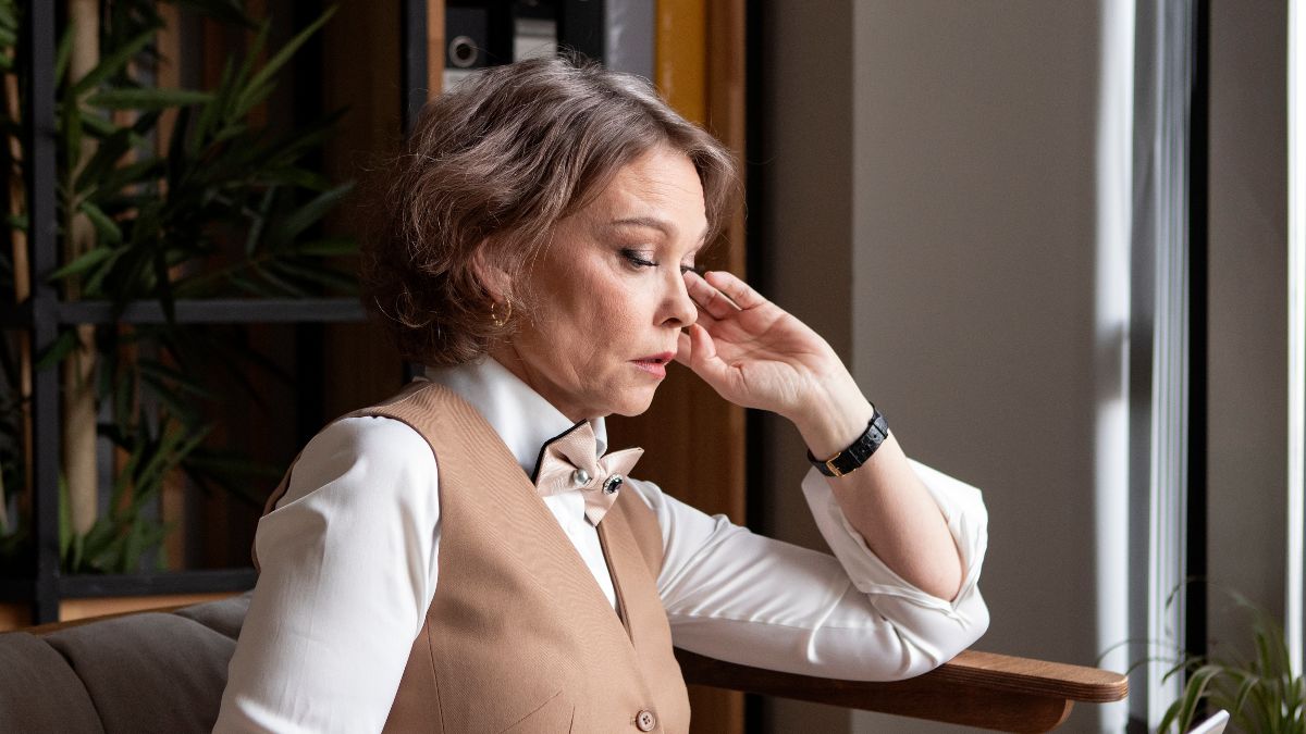 Una mujer preocupada