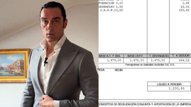 Iván Humanes un un vídeo junto a una nómina