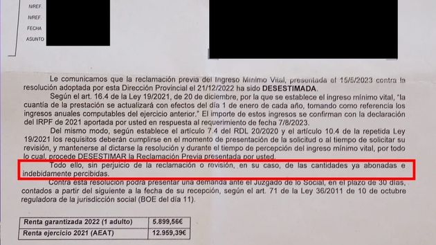 La Seguridad Social pide a una mujer devolver 5.784,91 euros de Ingreso Mínimo Vital y la justicia obliga a anularlo, ya que fue un error del INSS