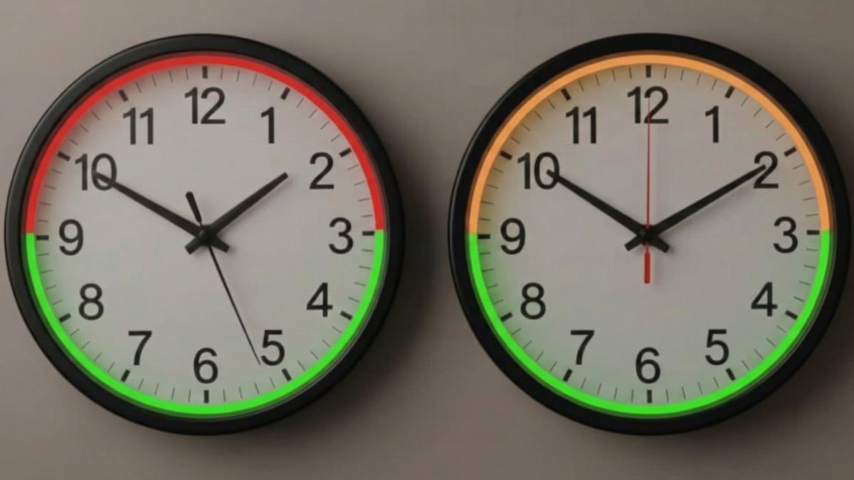 Dos relojes de colores