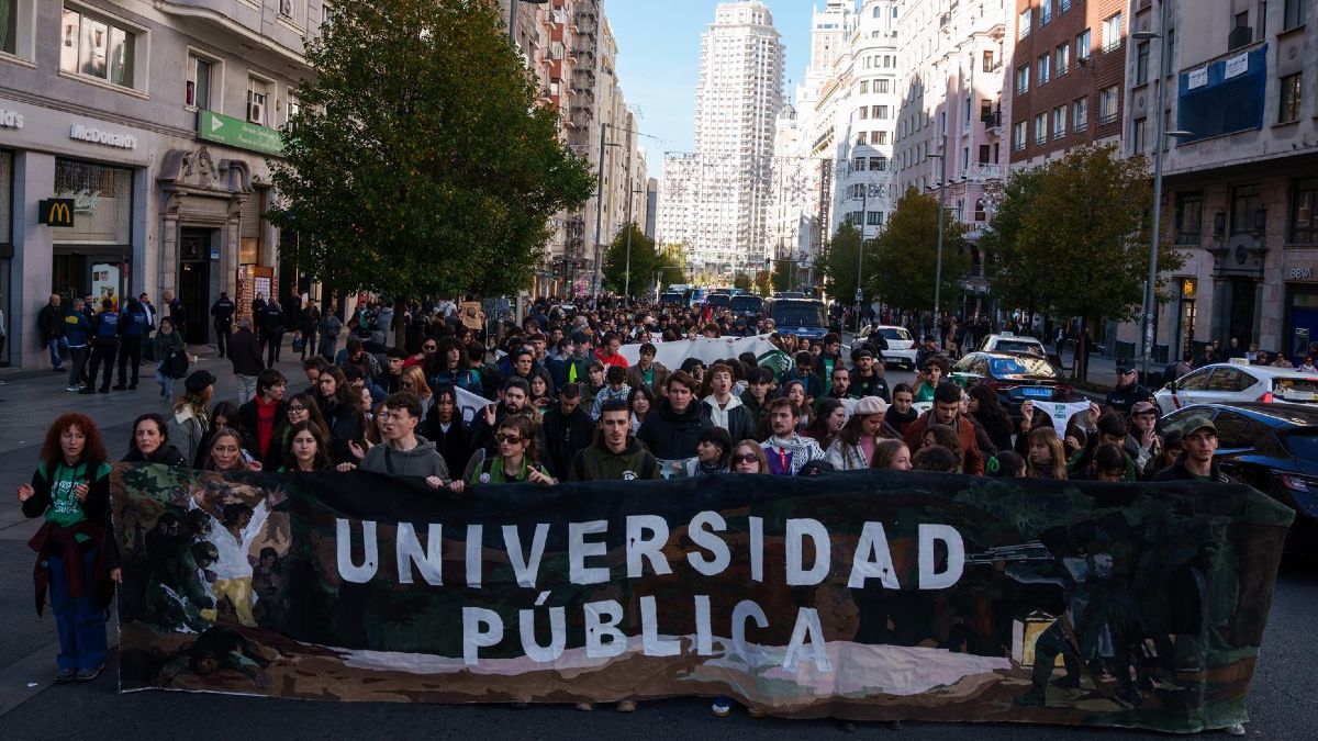 Manifestación de estudiantes de las universidades públicas de Madrid