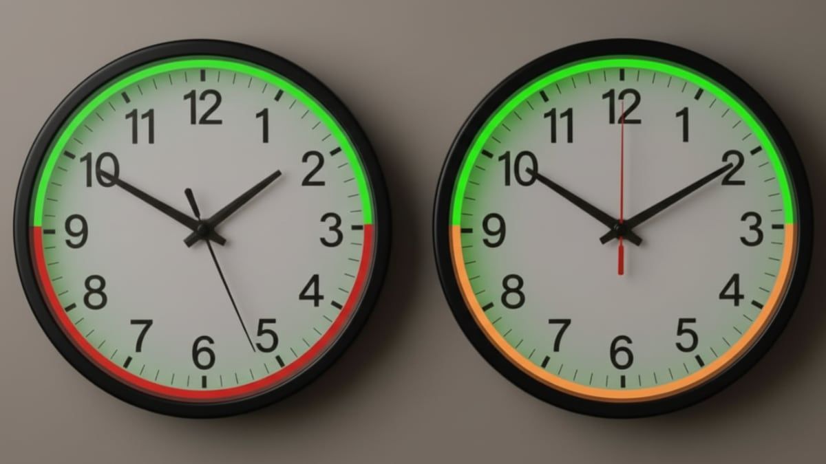 Dos relojes de pared iluminados