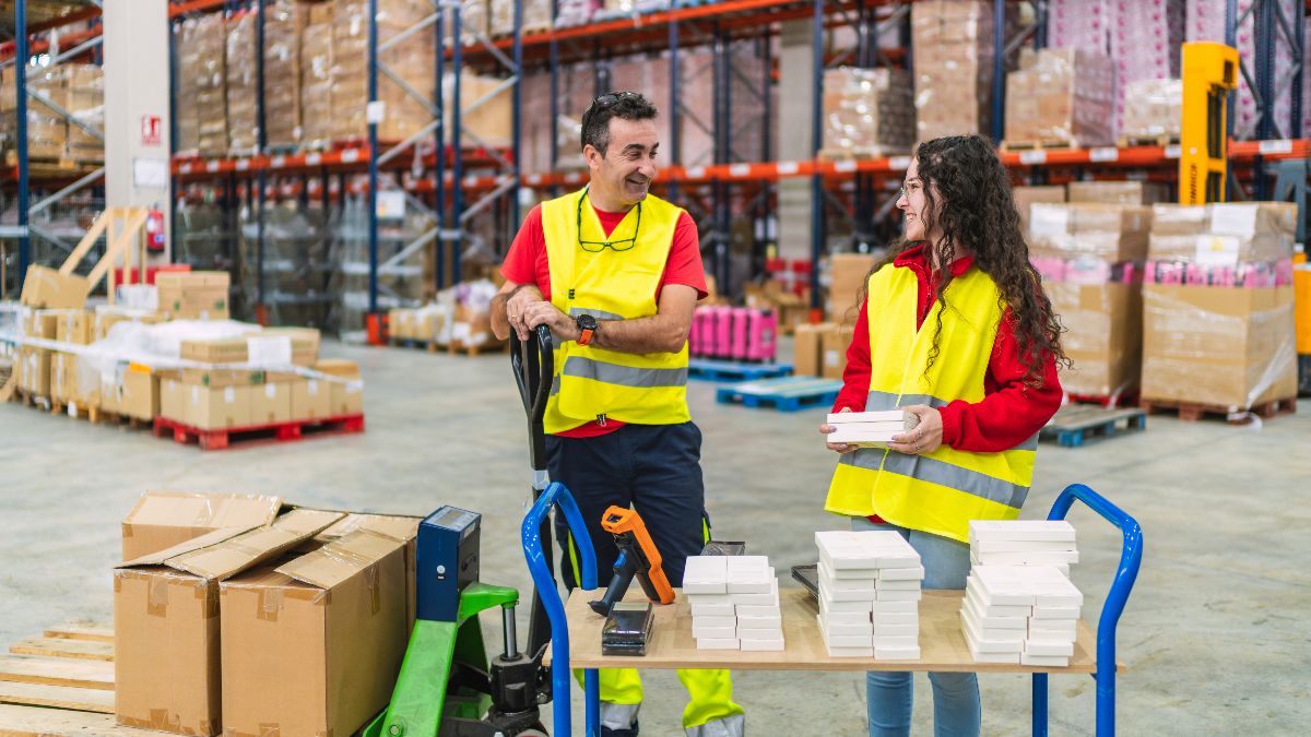 Dos trabajadores en un centro