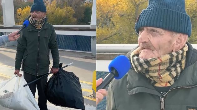Un anciano español (90 años) obligado a vender latas de la calle porque no le alcanza con su pensión: “cuando tengo 7 u 8 sacos, las llevo”