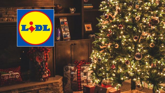 Árbol de navidad iluminado logo lidl