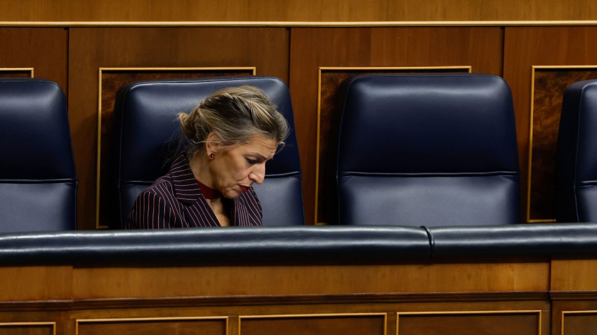 La ministra de Trabajo y Economía Social, Yolanda Díaz, este miércoles en el Congreso