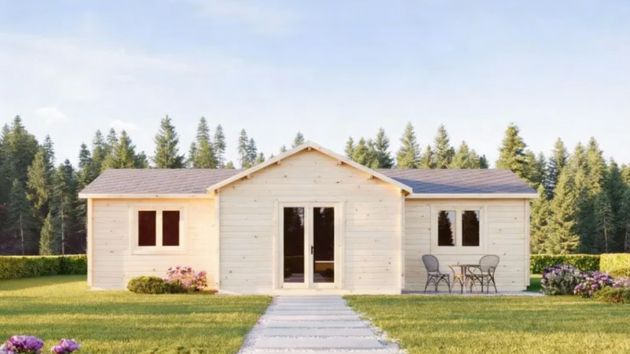 Fachada de la casa prefabricada