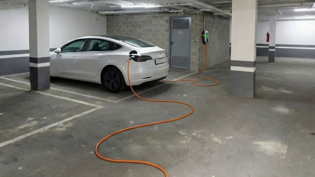 Coche eléctrico recargándose