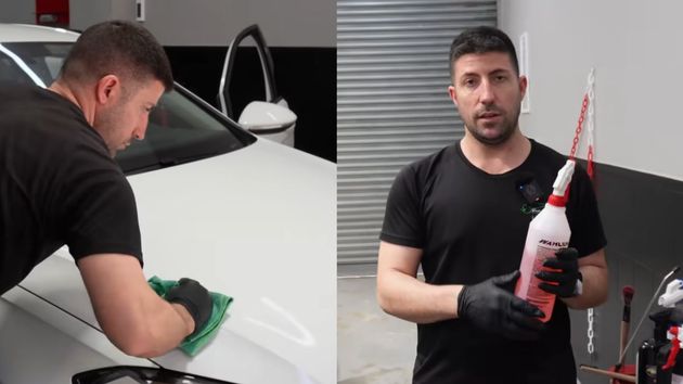 Manuel, dueño de un lavadero de coches, durante la entrevista