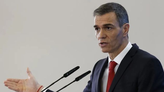 El presidente del Gobierno, Pedro Sánchez, en la comparecencia 