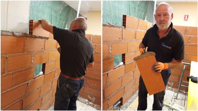 el albañil durante una jornada de trabajo