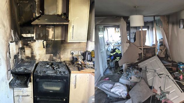 Imágenes de la vivienda tas la explosión