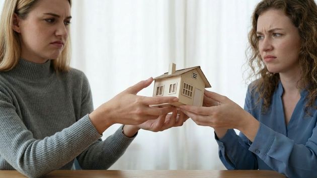 Dos mujeres peleando por una casa 