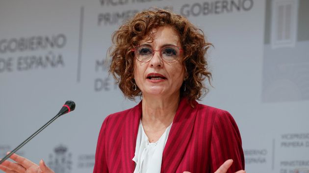 María Jesús Montero, vicepresidenta del Gobierno, en la rueda de prensa