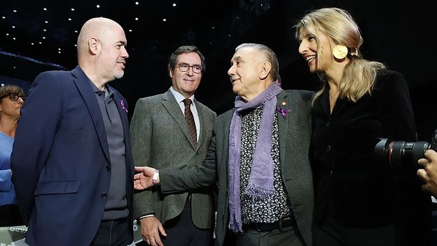 Unai Sordo, Antonio Garamendi, Pepe Álvarez y Yolanda Díaz