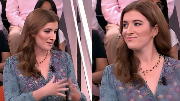 Sofía contando su experiencia.