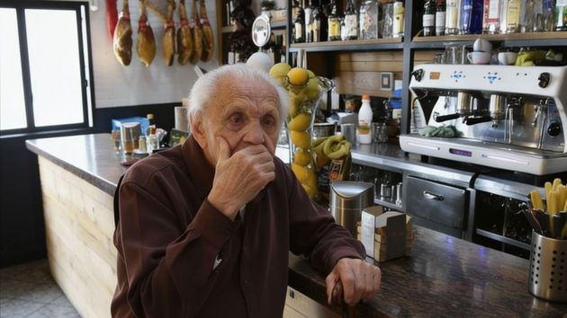 Un anciano de 94 años en un bar