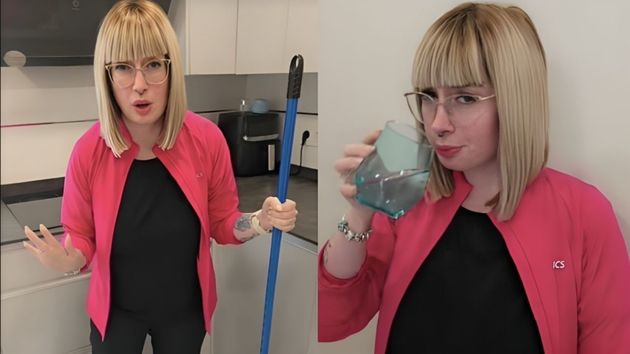 La joven limpiadora explica las exigencias de su trabajo.