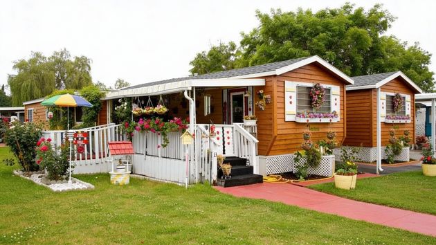 Casas prefabricadas en un terreno 